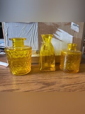 Yellow Glass Accent Vase - Home Accents